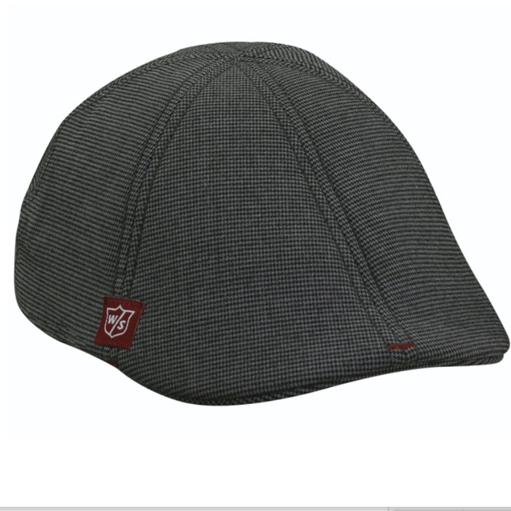 Wilson Staff Classic Golf Cap - Grey Plaid Wool Ivy Flat Cap - A-Flex